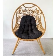 GP Toparts Mira - Egyszemélyes fonott pihenőszék (rattan hatású fonat, fekete párna)