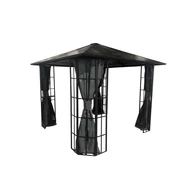 Sunrite Nico - Pavilon függönyökkel 3x3M (acél, polikarbonát váz, fekete)