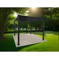 Sunrite Oliver - pergola 3x3M (alu váz és acél zsaluzat, fekete)