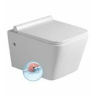 Sapho PORTO fali WC, RIMLESS, 36x52cm WC ülőke, SLIM, Soft Close, duroplast, fehér/króm (PZ102R)