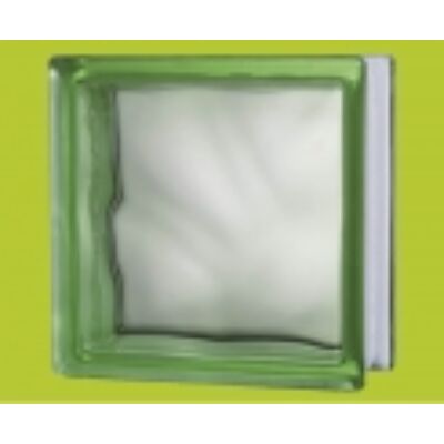 Üvegtégla - 190 x 190 x 80 mm - zöld, tiszta