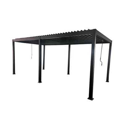 Sunrite Oliver - pergola 3x6M (alu váz és acél zsaluzat, fekete)