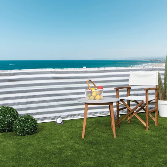 Nortene BALCONY EASY szőtt háló korlátra fém fűzőlyukakkal 0,9 x 5 m szürke-fehér