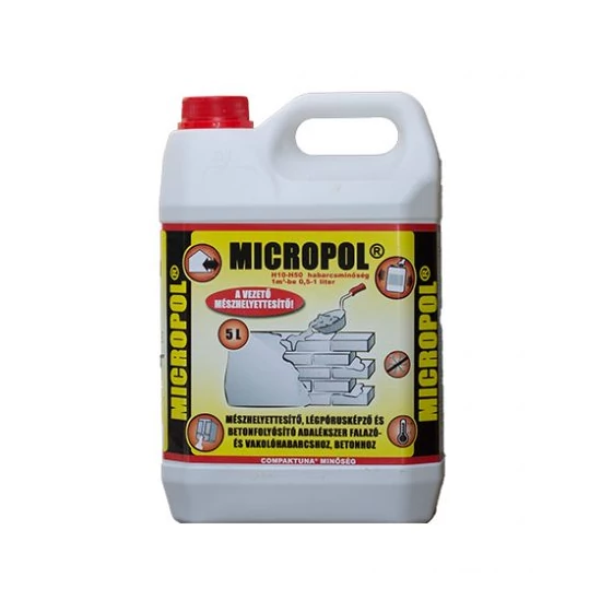  MICROPOL légpórus-képző és képlékenyítő habarcs-adalékszer. 5L