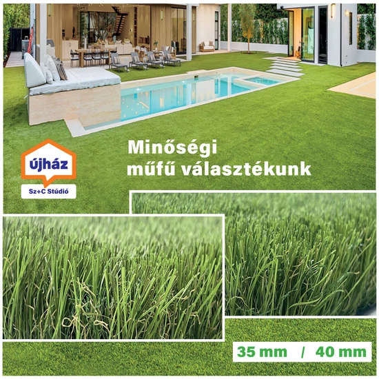 AV Dominica - Műfű 35MM - 1x4M (Monofil PE, PP)